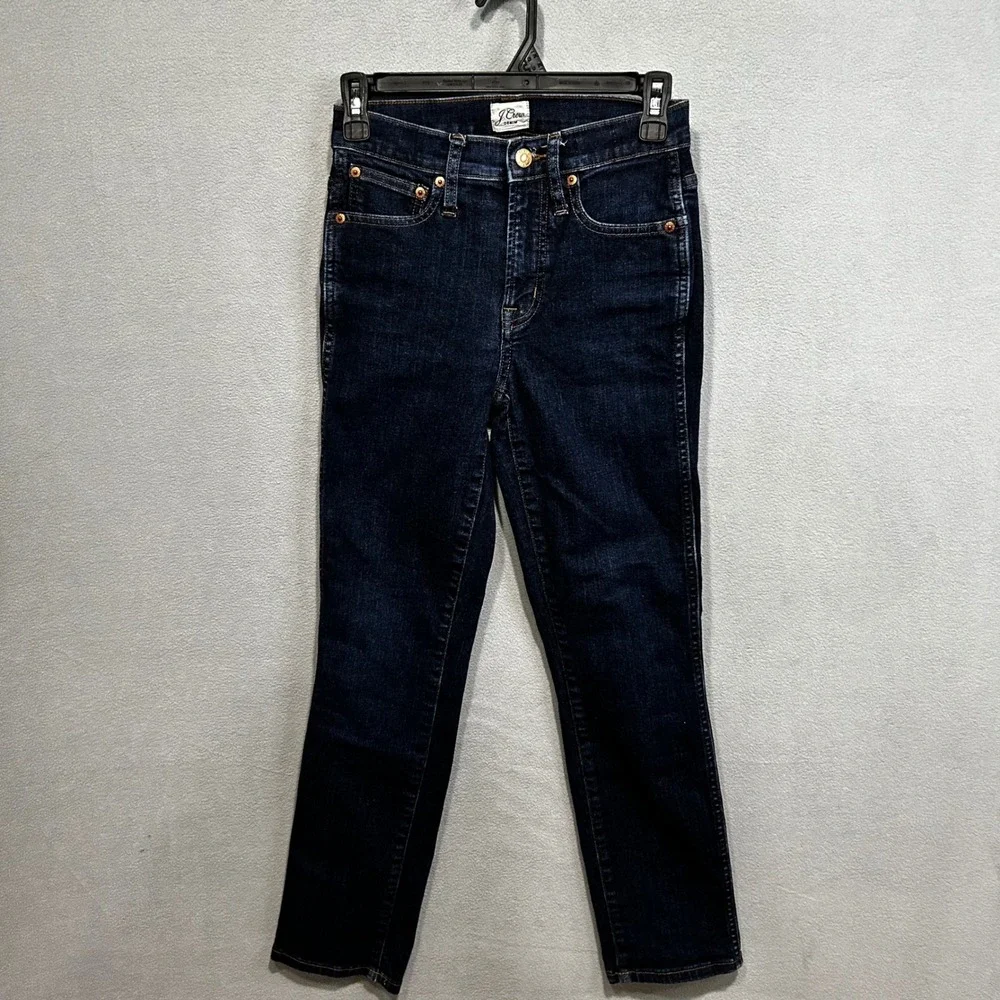 J Crew Jeans Womens Size 24 Dark Wash 9 inch Vintage‎ Straight Ankle stright leg